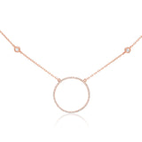 14k Rose Gold 0.30ct Diamond Circle Necklace