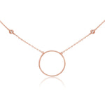 14k Rose Gold 0.30ct Diamond Circle Necklace
