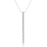 14k White Gold 0.21 Diamond Bar Necklace