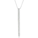 14k White Gold 0.21 Diamond Bar Necklace