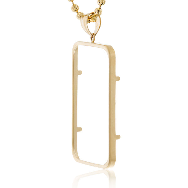 14k Yellow Gold Bar Bezel Picture Pendant