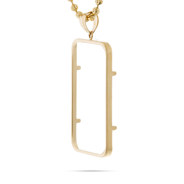 14k Yellow Gold Bar Bezel Picture Pendant
