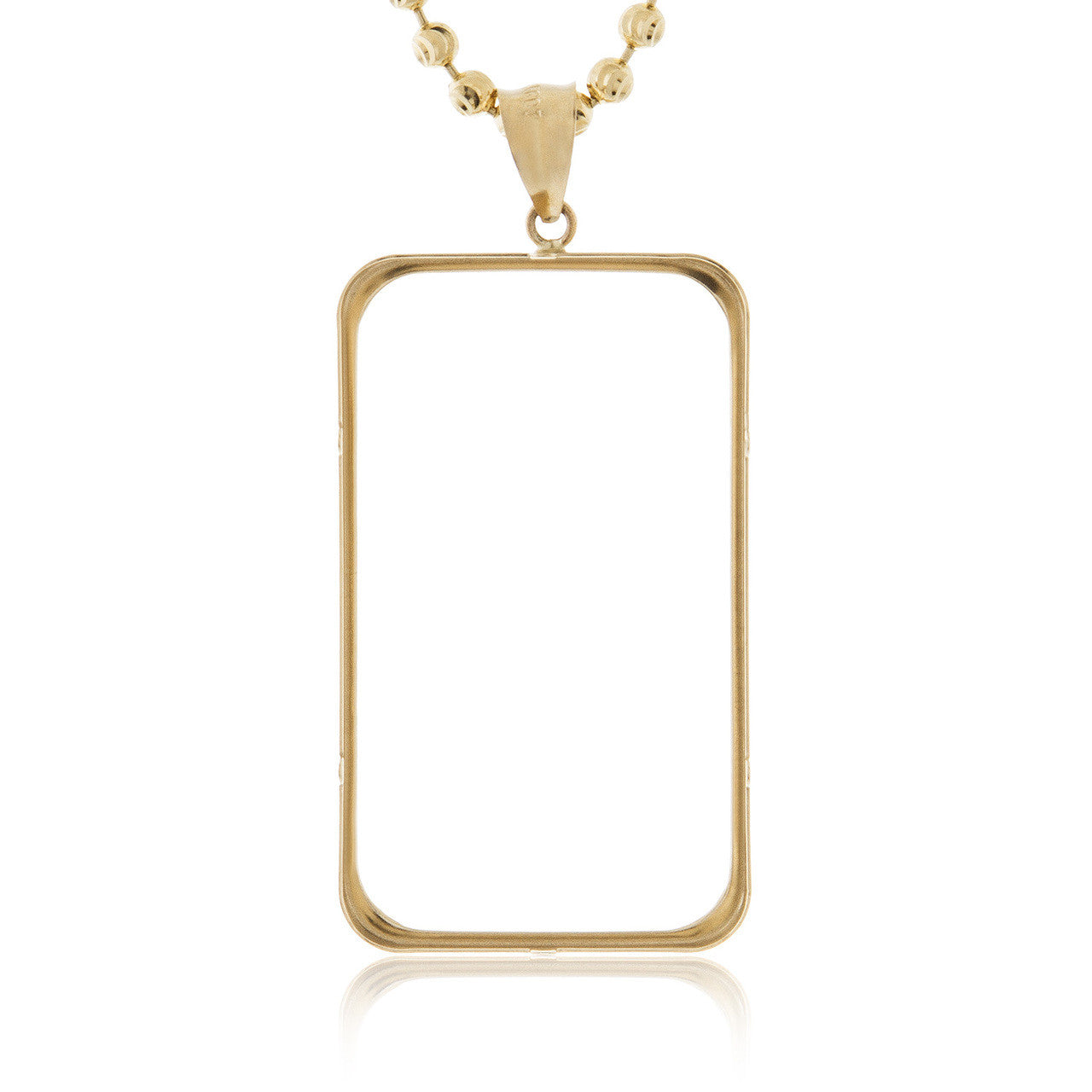 14k Yellow Gold Bar Bezel Picture Pendant