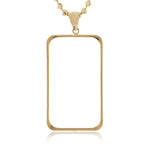 14k Yellow Gold Bar Bezel Picture Pendant