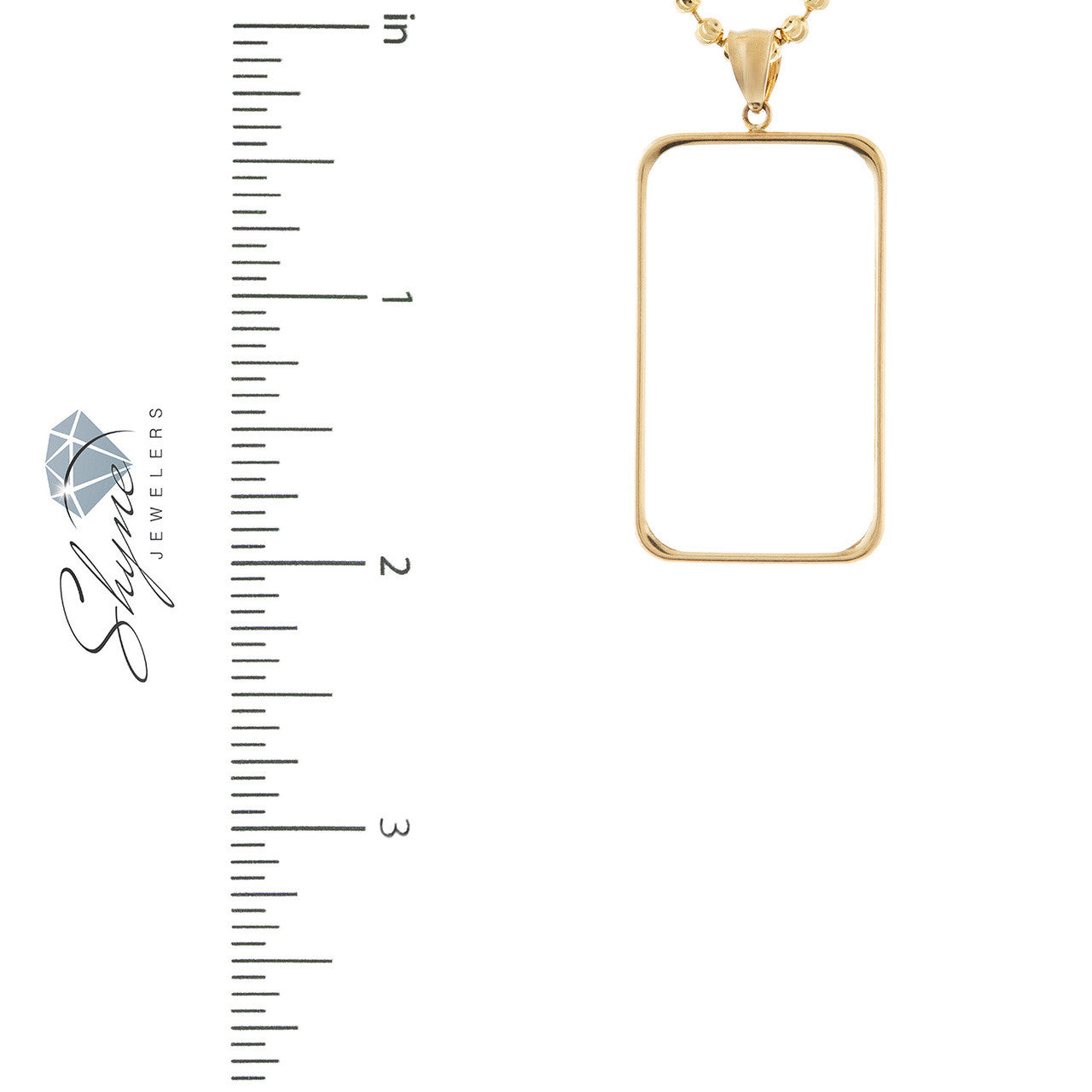 14k Yellow Gold Bar Bezel Picture Pendant