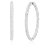 14K White Gold 8.31ct Medium Diamond Hoop Earrings