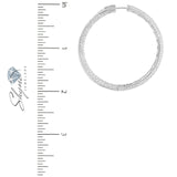 14K White Gold 8.31ct Medium Diamond Hoop Earrings