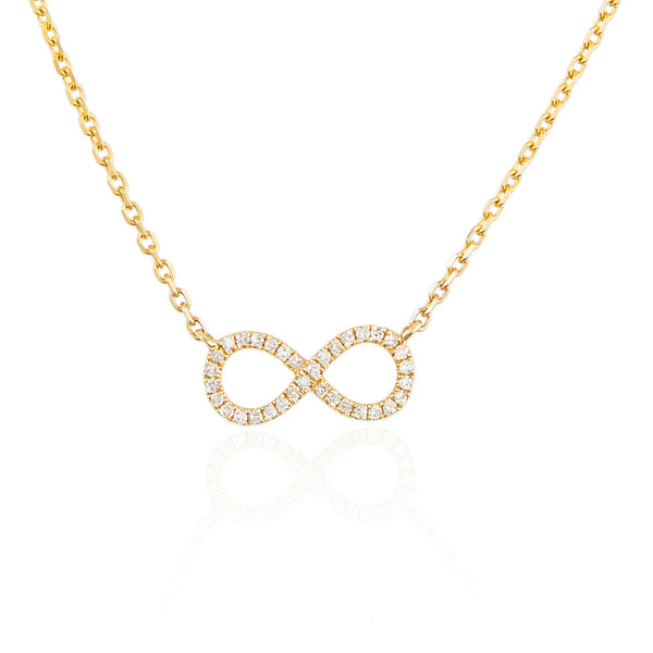 14k Gold 0.08ct Diamond Infinity Necklace
