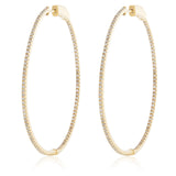 14k Yellow Gold 1.05ct Diamond Hoop Earrings