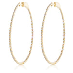 14k Yellow Gold 1.05ct Diamond Hoop Earrings