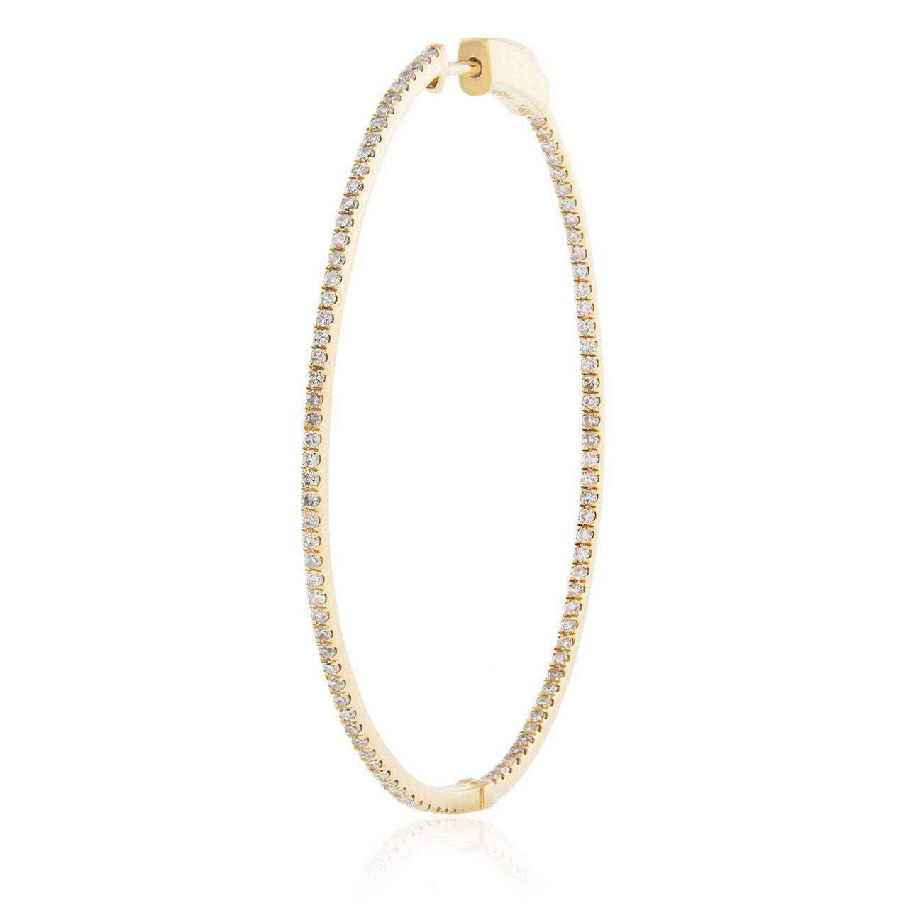 14k Yellow Gold 1.05ct Diamond Hoop Earrings