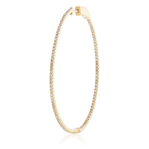 14k Yellow Gold 1.05ct Diamond Hoop Earrings