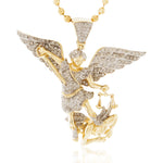 14k Yellow Gold 1.26ct Diamond Archangel Michael Pendant