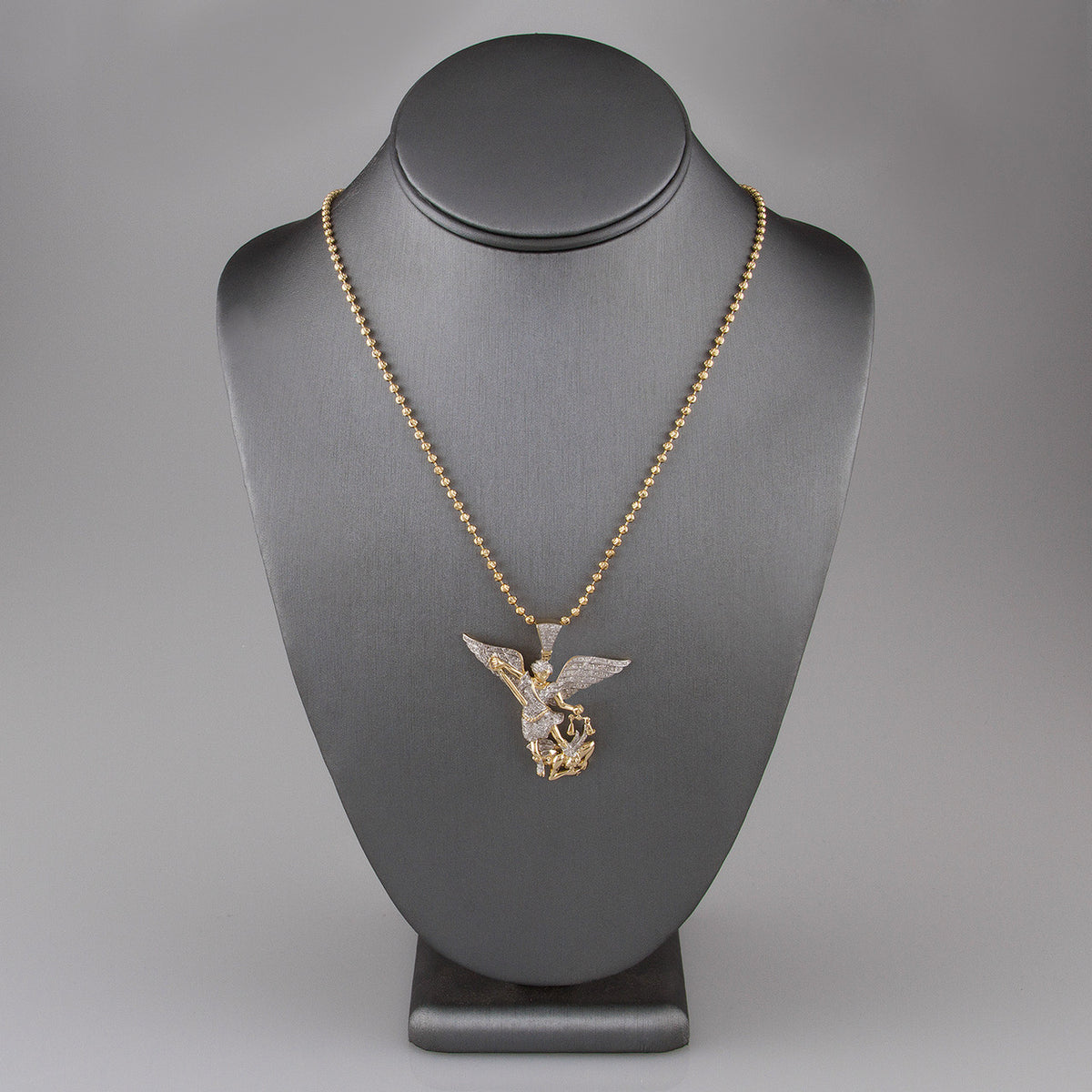 14k Yellow Gold 1.26ct Diamond Archangel Michael Pendant – SHYNE