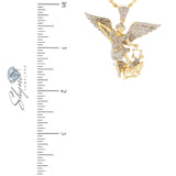 14k Yellow Gold 1.26ct Diamond Archangel Michael Pendant