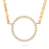 14k Yellow Gold 0.15ct Diamond Circle Necklace