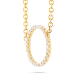 14k Yellow Gold 0.15ct Diamond Circle Necklace