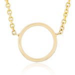 14k Yellow Gold 0.15ct Diamond Circle Necklace