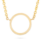 14k Yellow Gold 0.15ct Diamond Circle Necklace