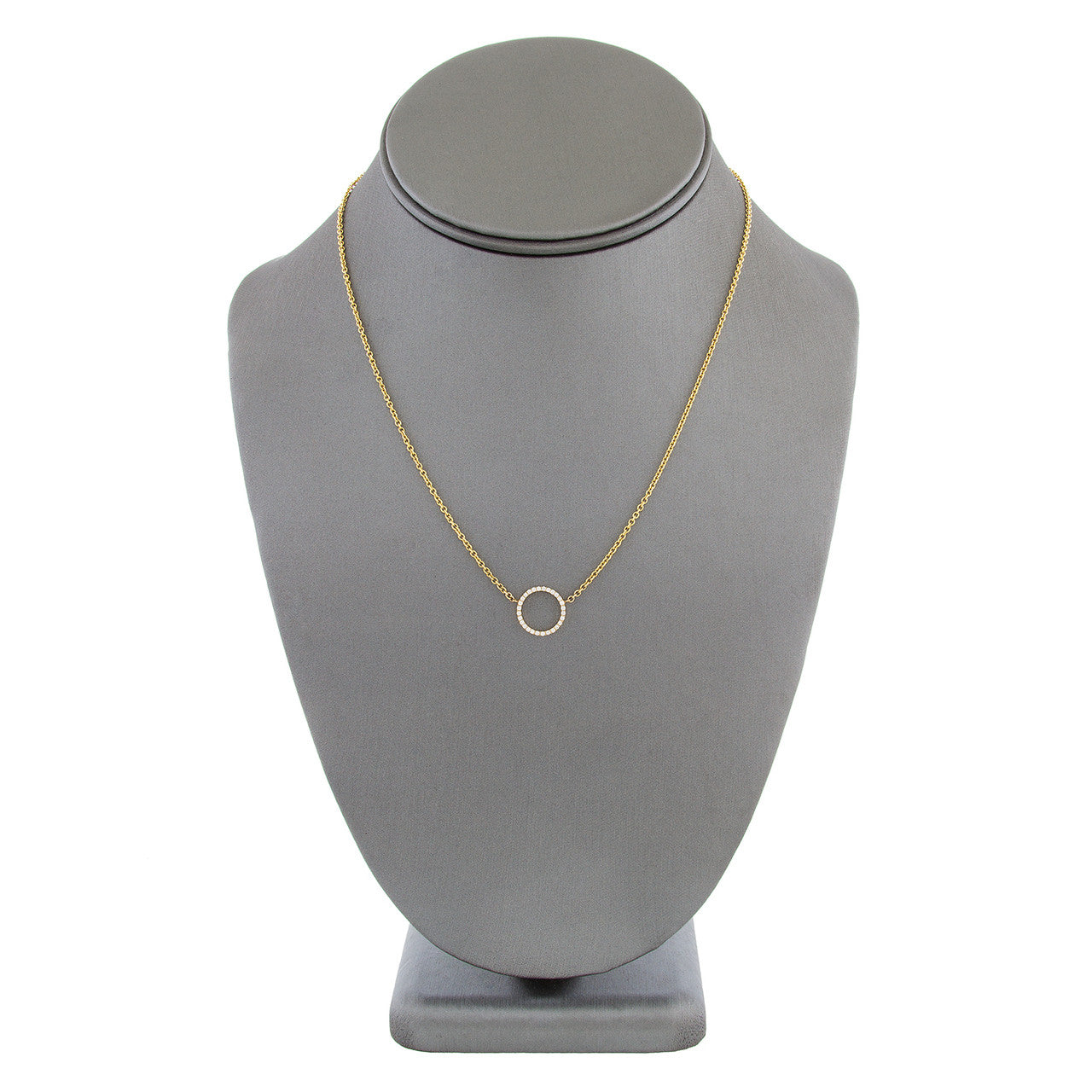 14k Yellow Gold 0.15ct Diamond Circle Necklace