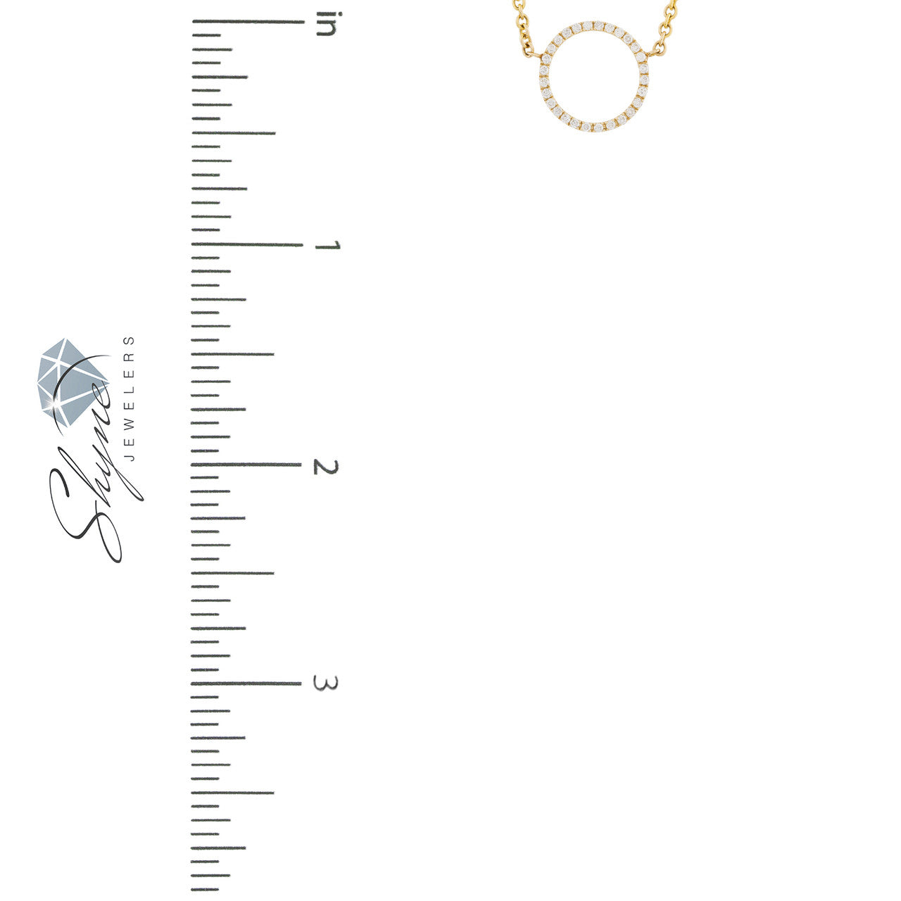 14k Yellow Gold 0.15ct Diamond Circle Necklace