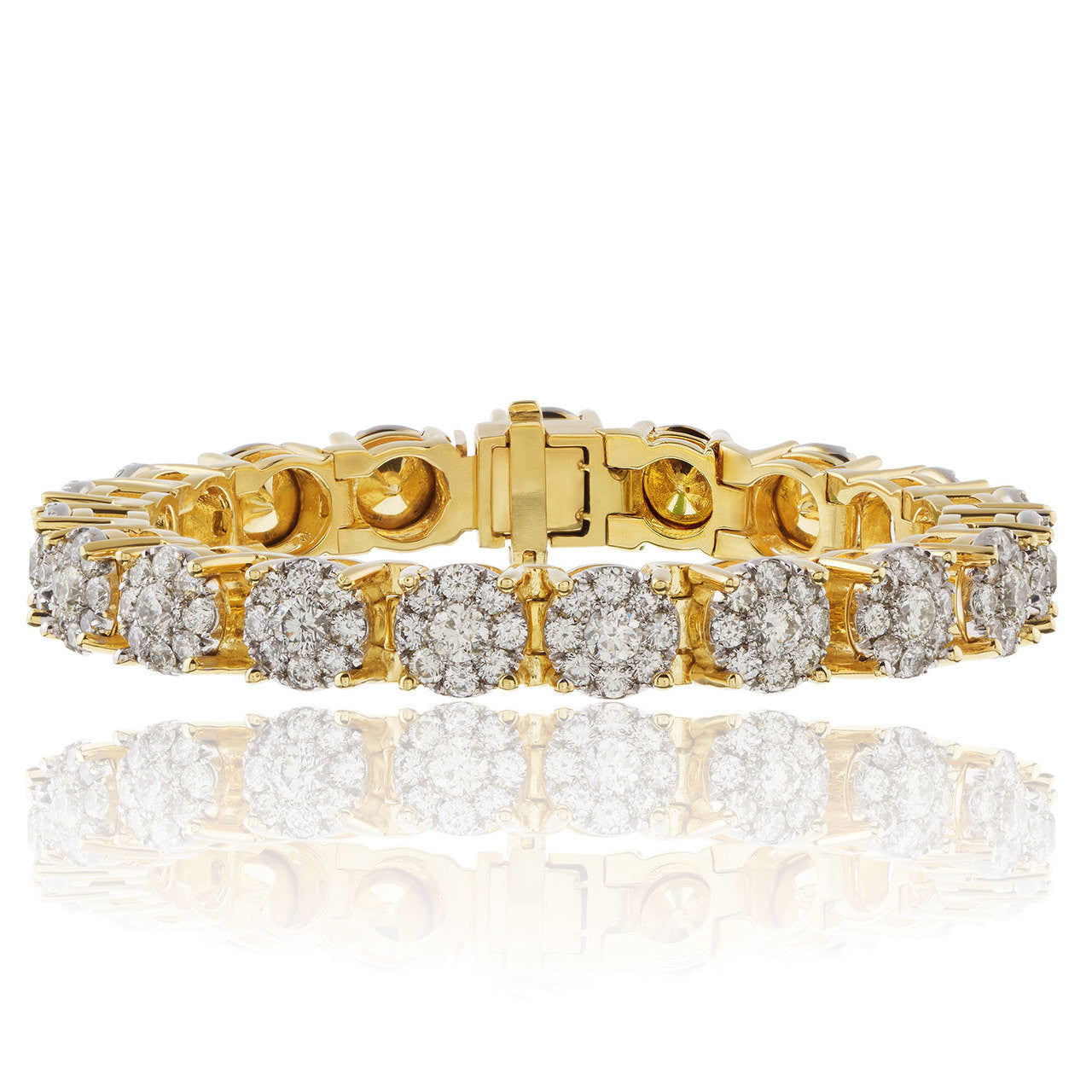 14k Yellow Gold 22.32ct Diamond Tennis Bracelet