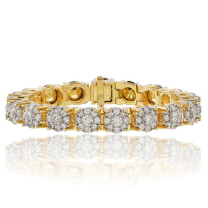 14k Yellow Gold 22.32ct Diamond Tennis Bracelet