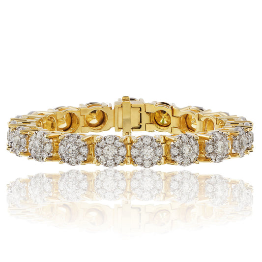 14k Yellow Gold 22.32ct Diamond Tennis Bracelet