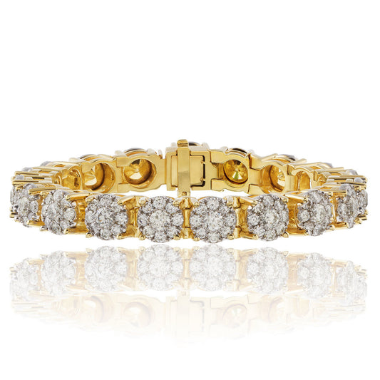 14k Yellow Gold 22.32ct Diamond Tennis Bracelet