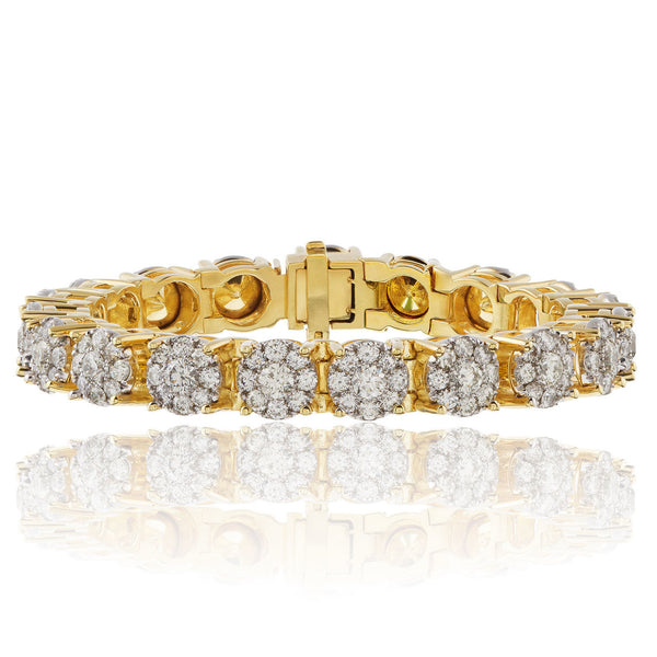 14k Yellow Gold 22.32ct Diamond Tennis Bracelet