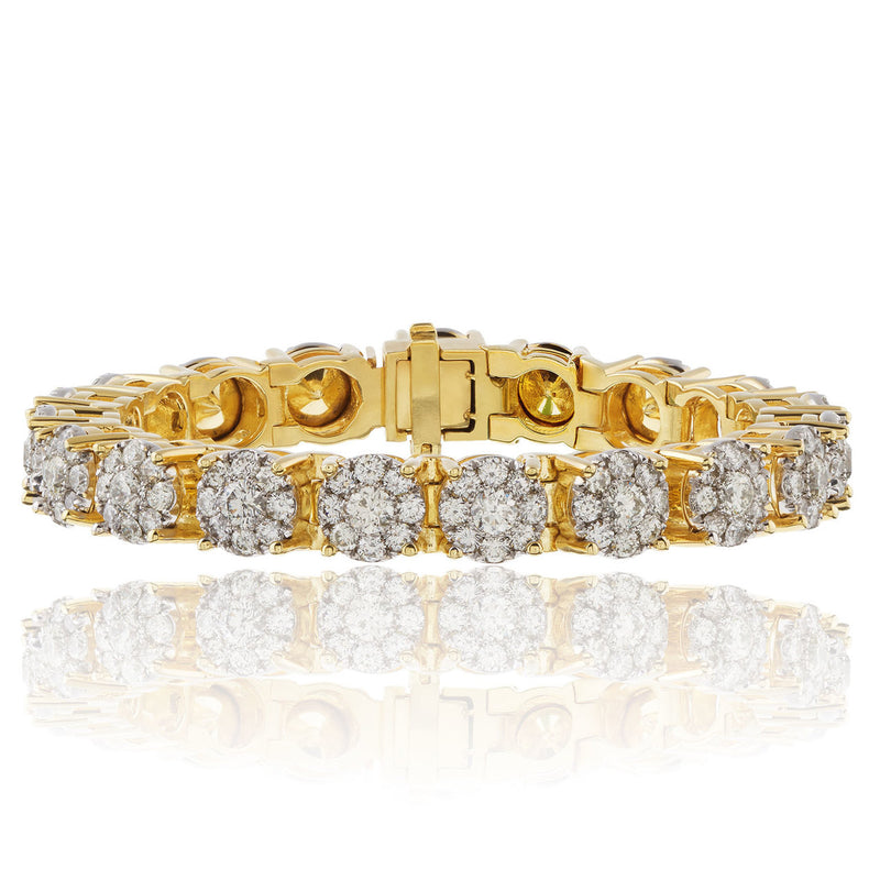 14k Yellow Gold 22.32ct Diamond Tennis Bracelet