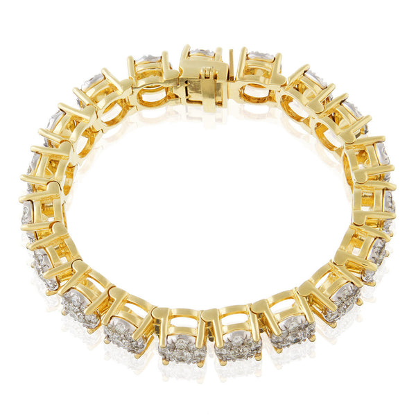 14k Yellow Gold 22.32ct Diamond Tennis Bracelet
