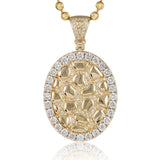 14k Yellow Gold 2.39ct Diamond Oval Design Pendant