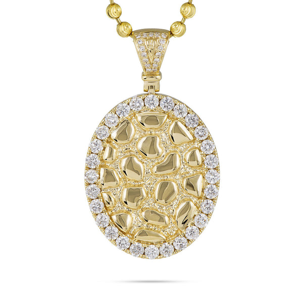 14k Yellow Gold 2.39ct Diamond Oval Design Pendant