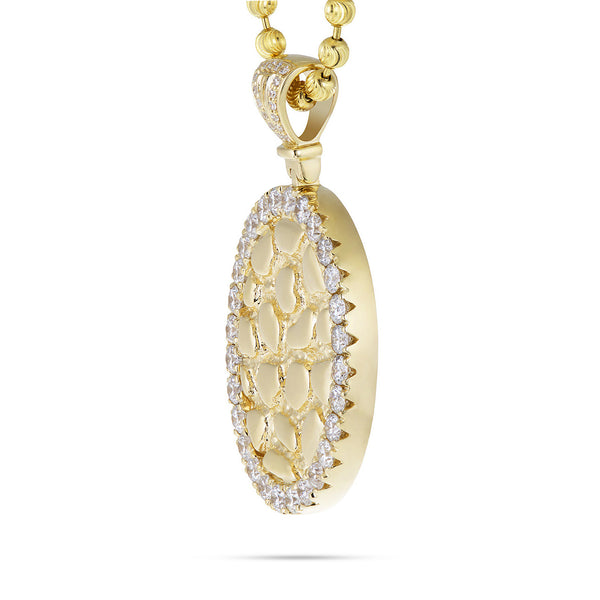 14k Yellow Gold 2.39ct Diamond Oval Design Pendant