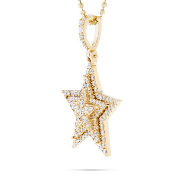 14K Yellow Gold 2.6ct Diamond Star Pendant