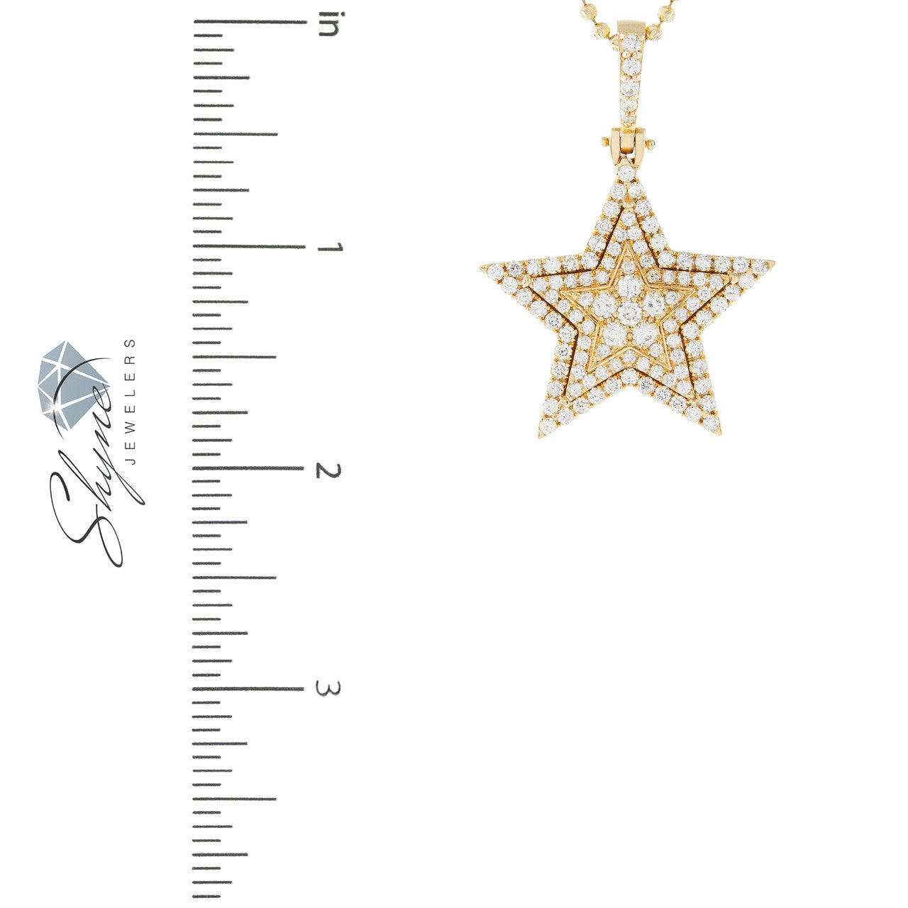 14K Yellow Gold 2.6ct Diamond Star Pendant