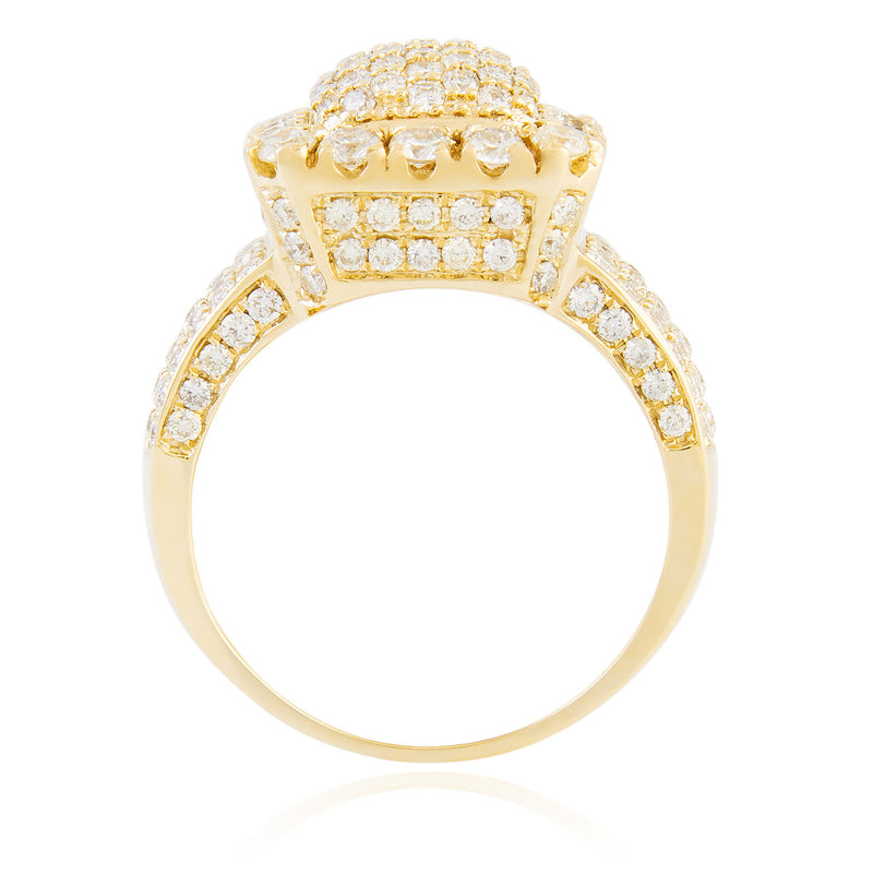 14K Yellow Gold 4.00ct Diamond Statement Ring