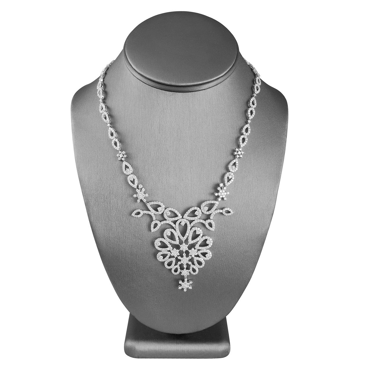 14k White Gold 10.34ct Diamond Necklace