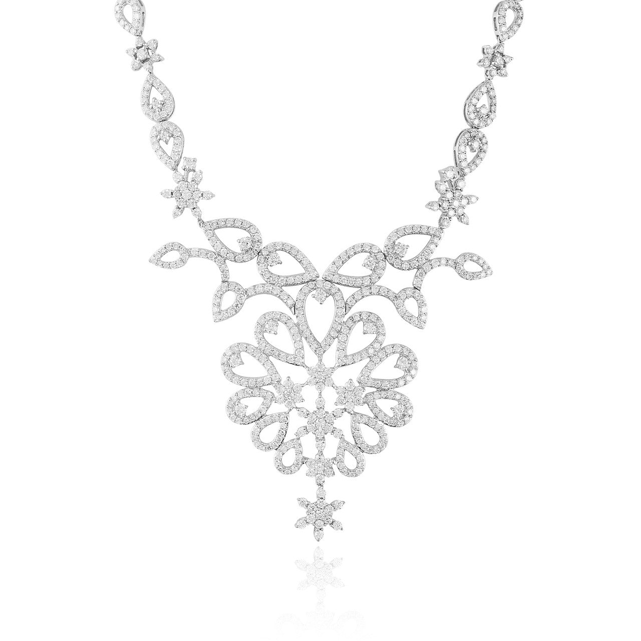 14k White Gold 10.34ct Diamond Necklace