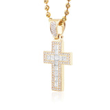 14k Yellow Gold 3.2ct Princess Cut Diamond Cross Pendant