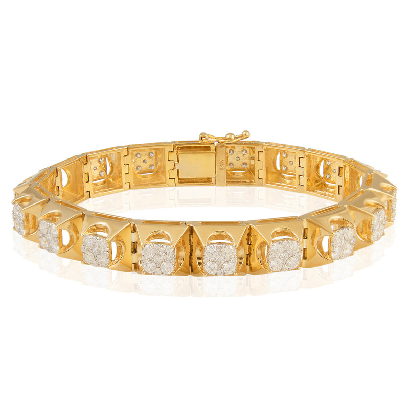 14k Yellow Gold 7.75ct Diamond Bracelet