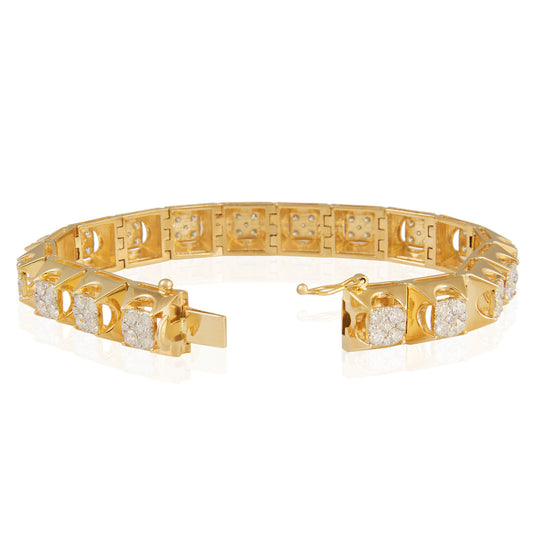 14k Yellow Gold 7.75ct Diamond Bracelet