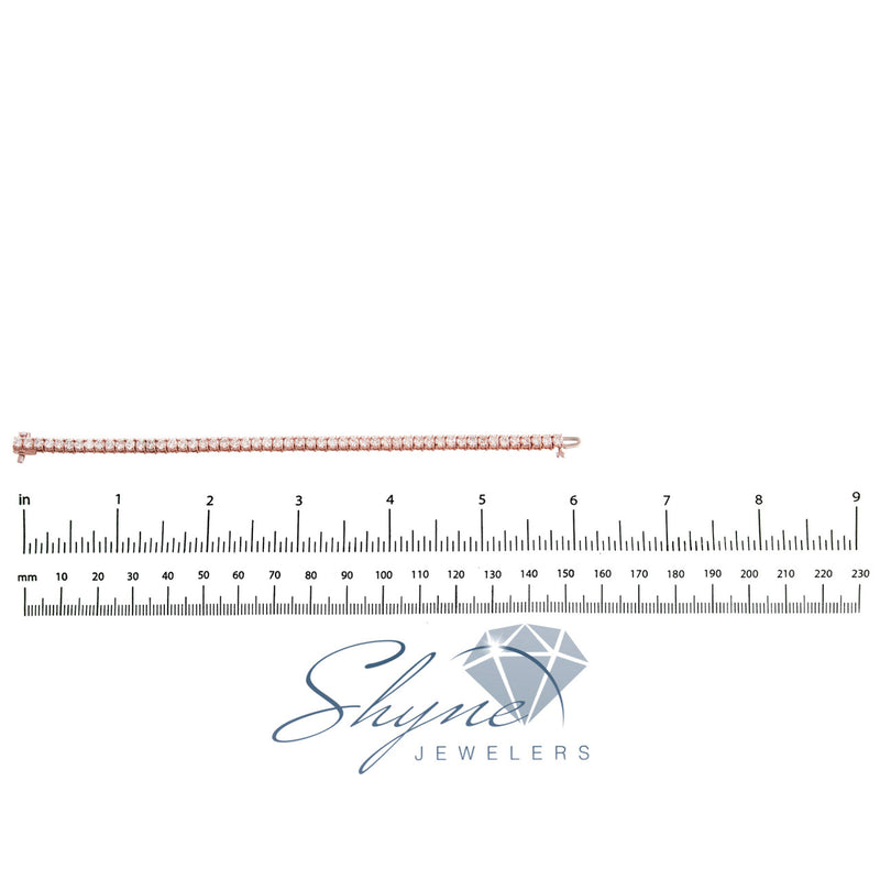 14k Rose Gold Diamond Tennis Bracelet