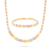 14kt Tri-Gold Matching Necklace and Bracelet
