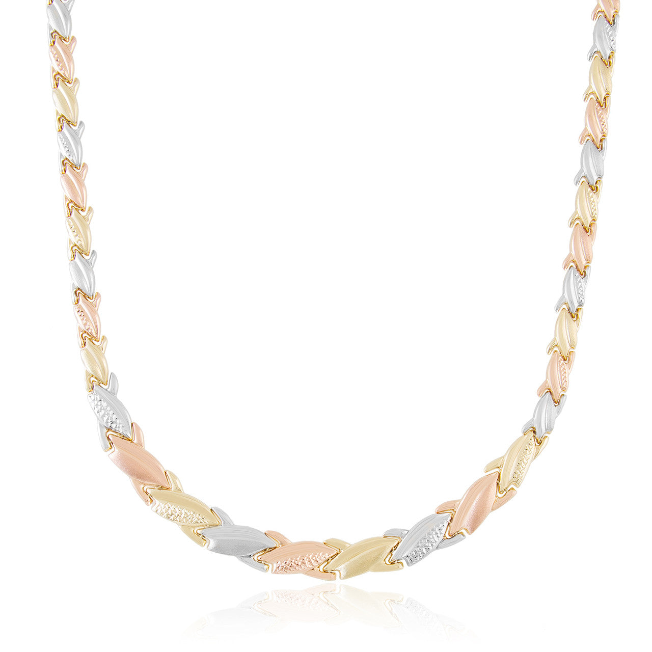 14kt Tri-Gold Matching Necklace and Bracelet