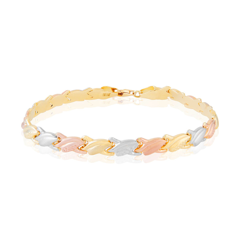 14kt Tri-Gold Matching Necklace and Bracelet