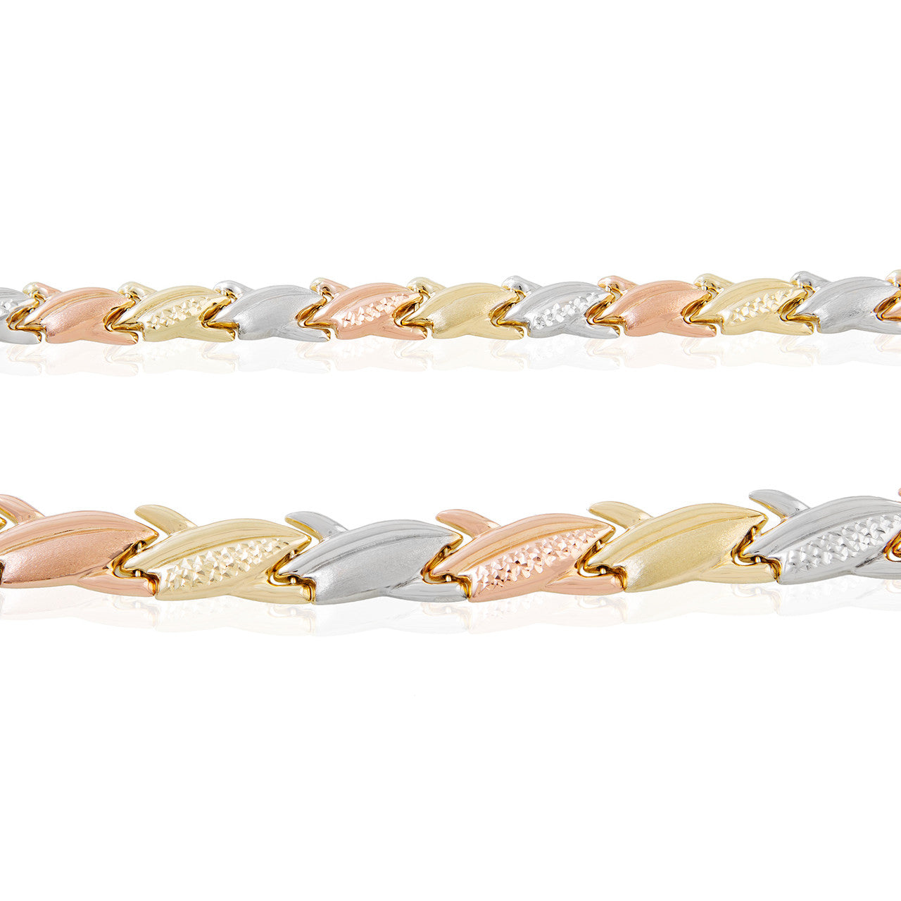 14kt Tri-Gold Matching Necklace and Bracelet