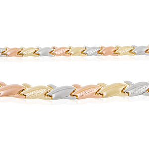 14kt Tri-Gold Matching Necklace and Bracelet