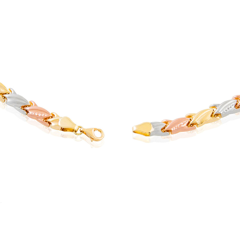14kt Tri-Gold Matching Necklace and Bracelet